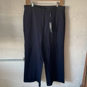 NWT Elie Tahari wide leg trouser with elastic waistband in size L